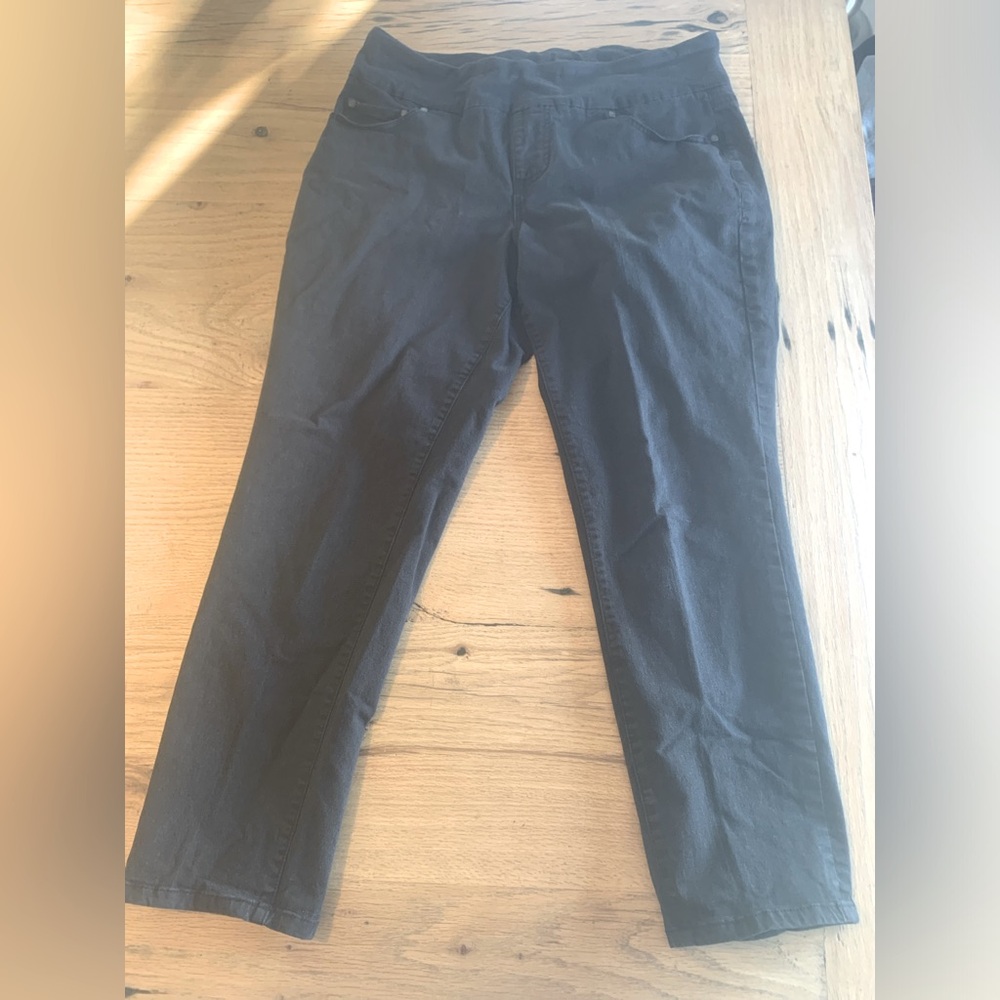 Jag Cropped Skinny High Rise Jeans Black Pull On Women’s 10‎ Preloved